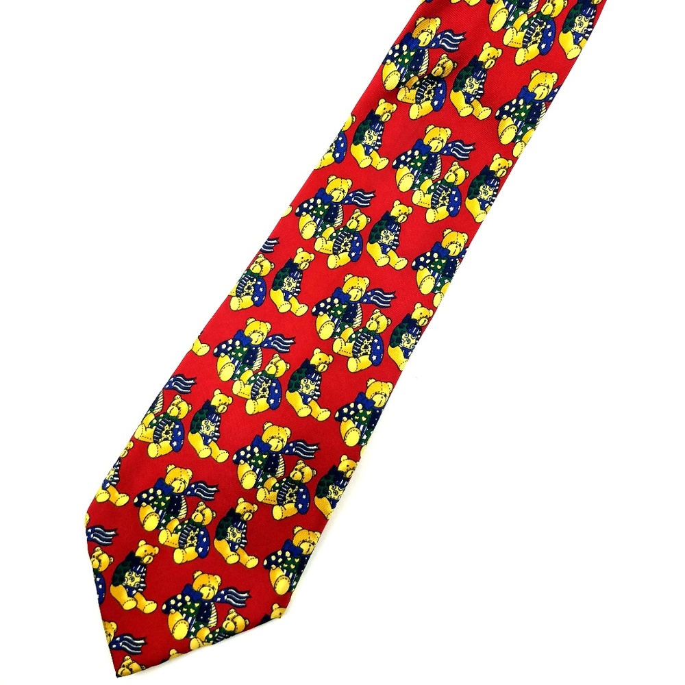 Graphic Teddy Bear / Stuffed Toy Tie in 100% Silk